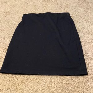 Black stretchy knee length skirt